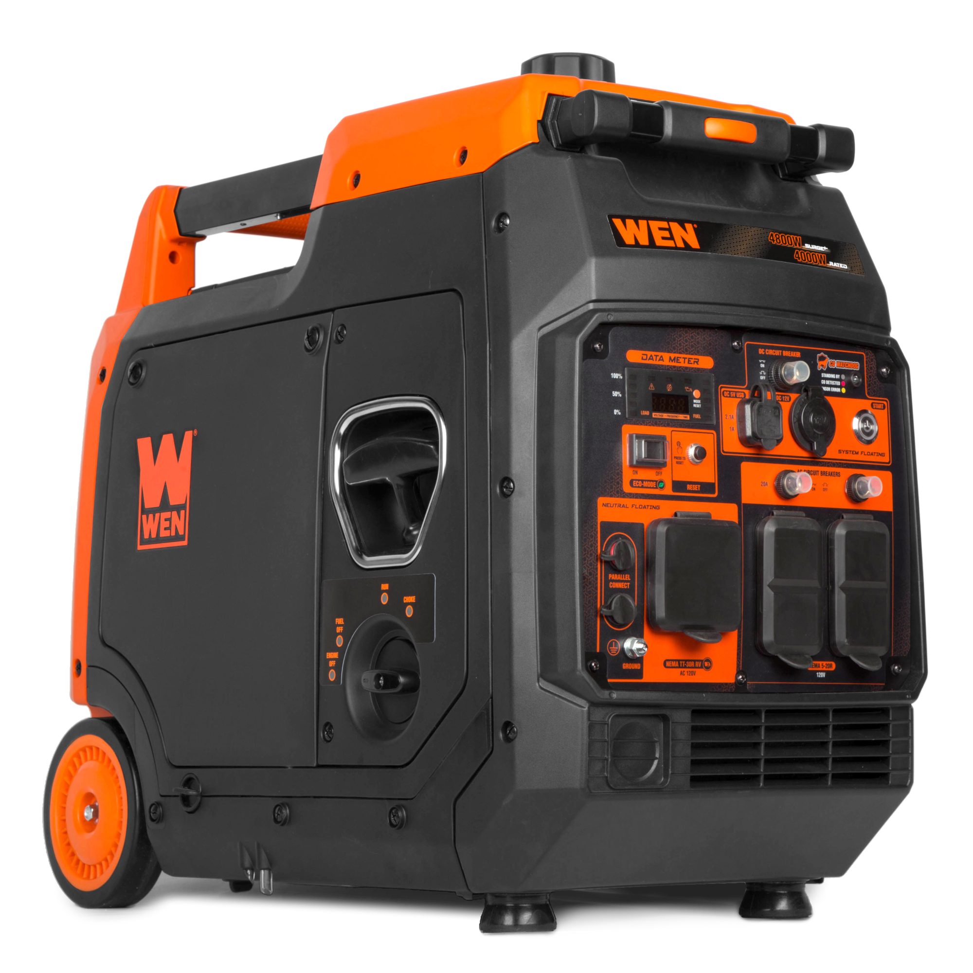 WEN Inverter Generator - 4800W Surge, 4000W Rated, Fuel Shut Off, CO Shutdown Sensor, 120V, Model# 56480iX